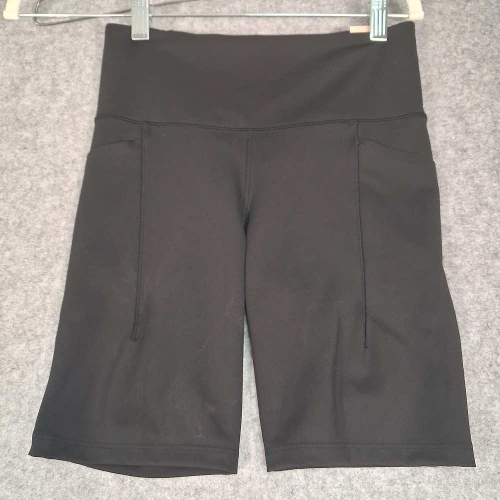 CALIA PowerMove Bike Short Womens XS Black High-Rise 7" Inseam Pockets